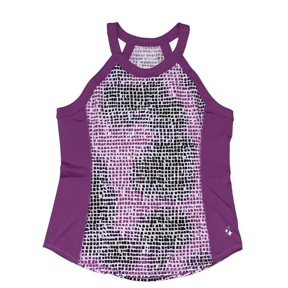 JoFit Women's Tank Top Medium Pink/Purple Black Cheetah Print Golf Tennis EUC - Picture 2 of 6